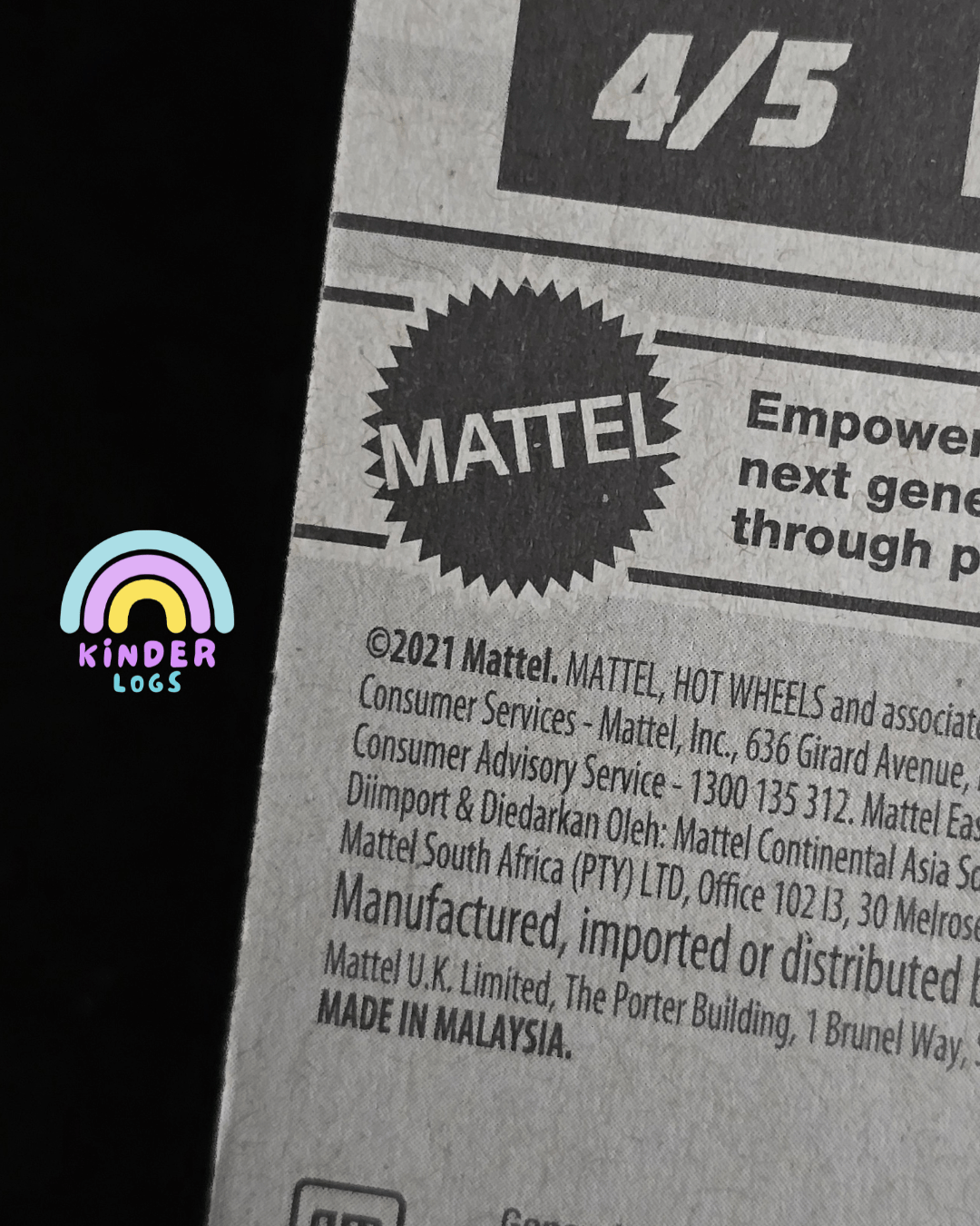 Tooned Hot Wheels 1983 Chevy Silverado - Blue (Imported) - Kinder Logs