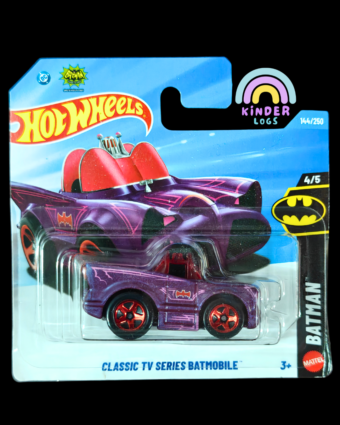Tooned Hot Wheels Classic TV Series Batmobile - Purple (Short Card - Imported) - Kinder Logs