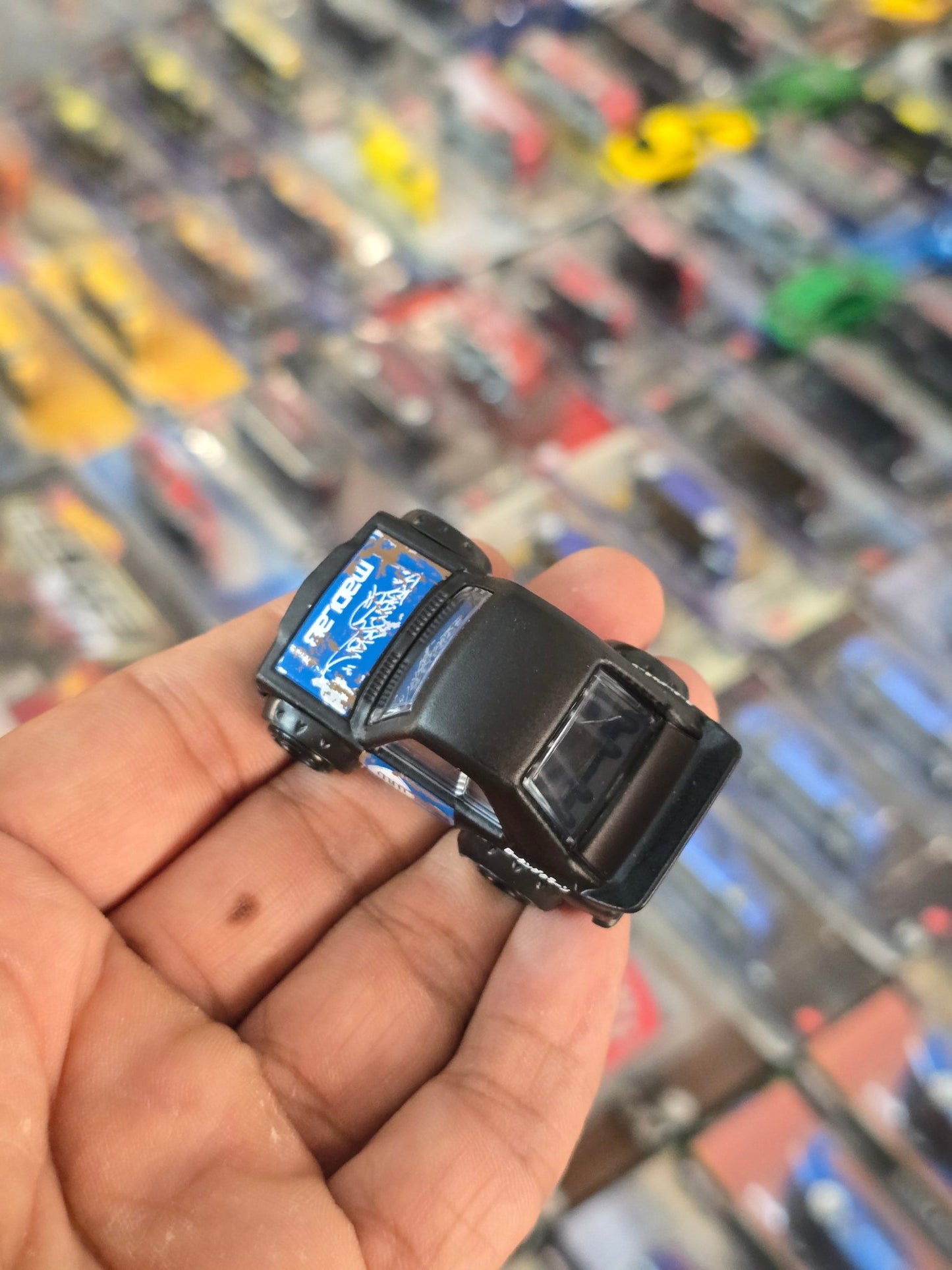 Tooned Hot Wheels Mazda RX - 3 - Matte Black (Uncarded) - Kinder Logs