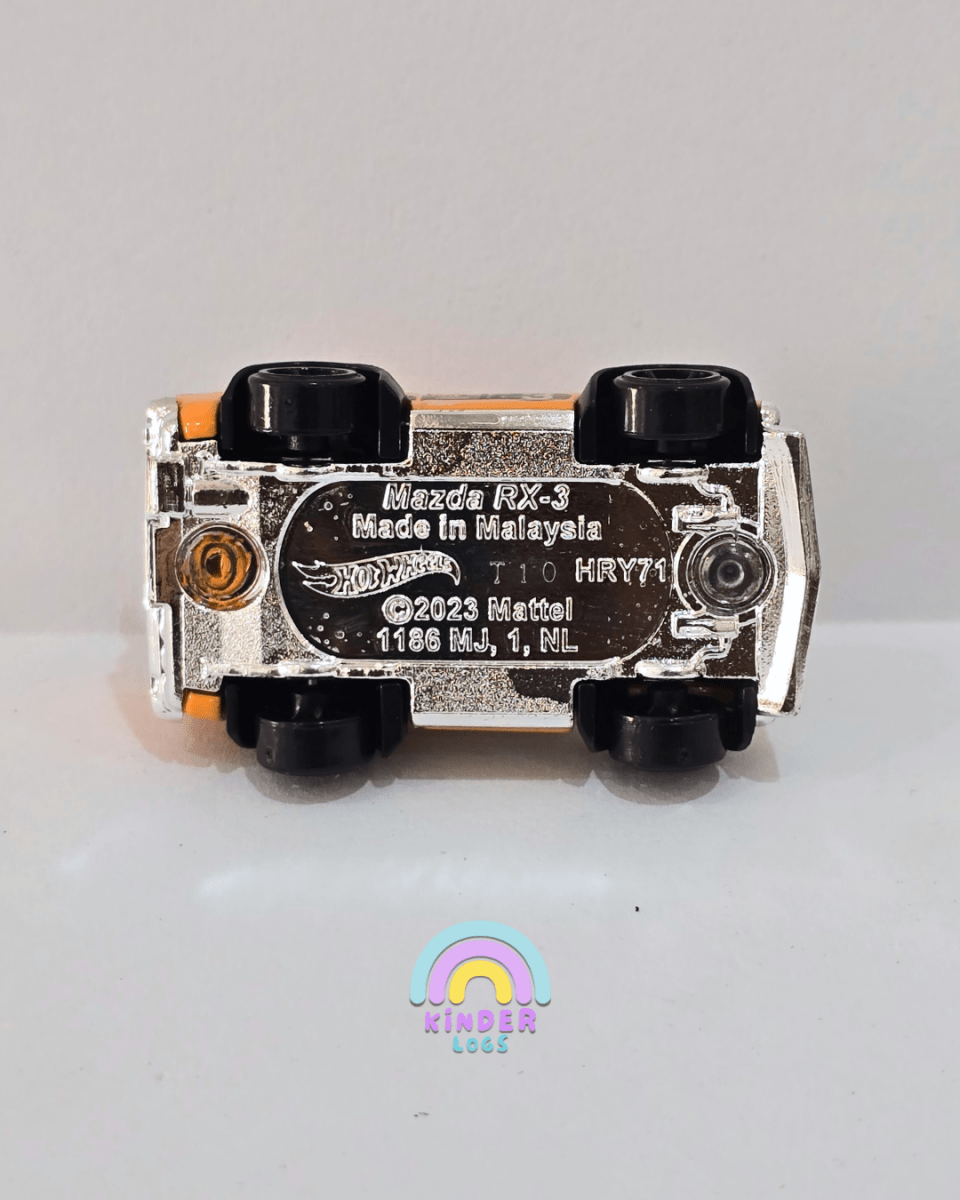 Tooned Hot Wheels Mazda RX - 3 - Orange (Uncarded) - Kinder Logs