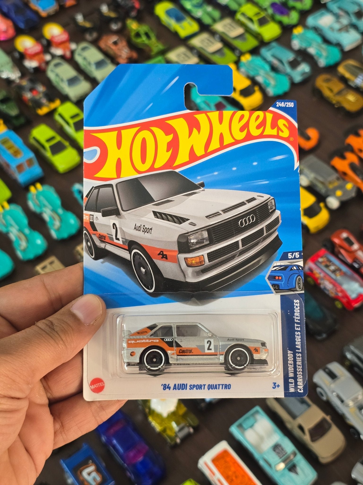 Treasure Hunt Hot Wheels 1984 Audi Sport Quattro (Carded TH) - Kinder Logs