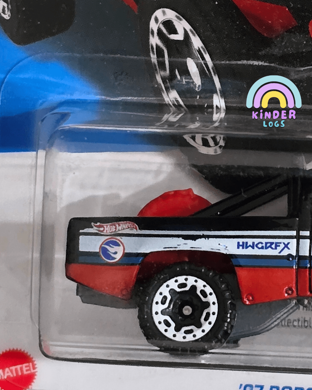 Treasure Hunt Hot Wheels 1987 Dodge D100 (Imported) - Kinder Logs