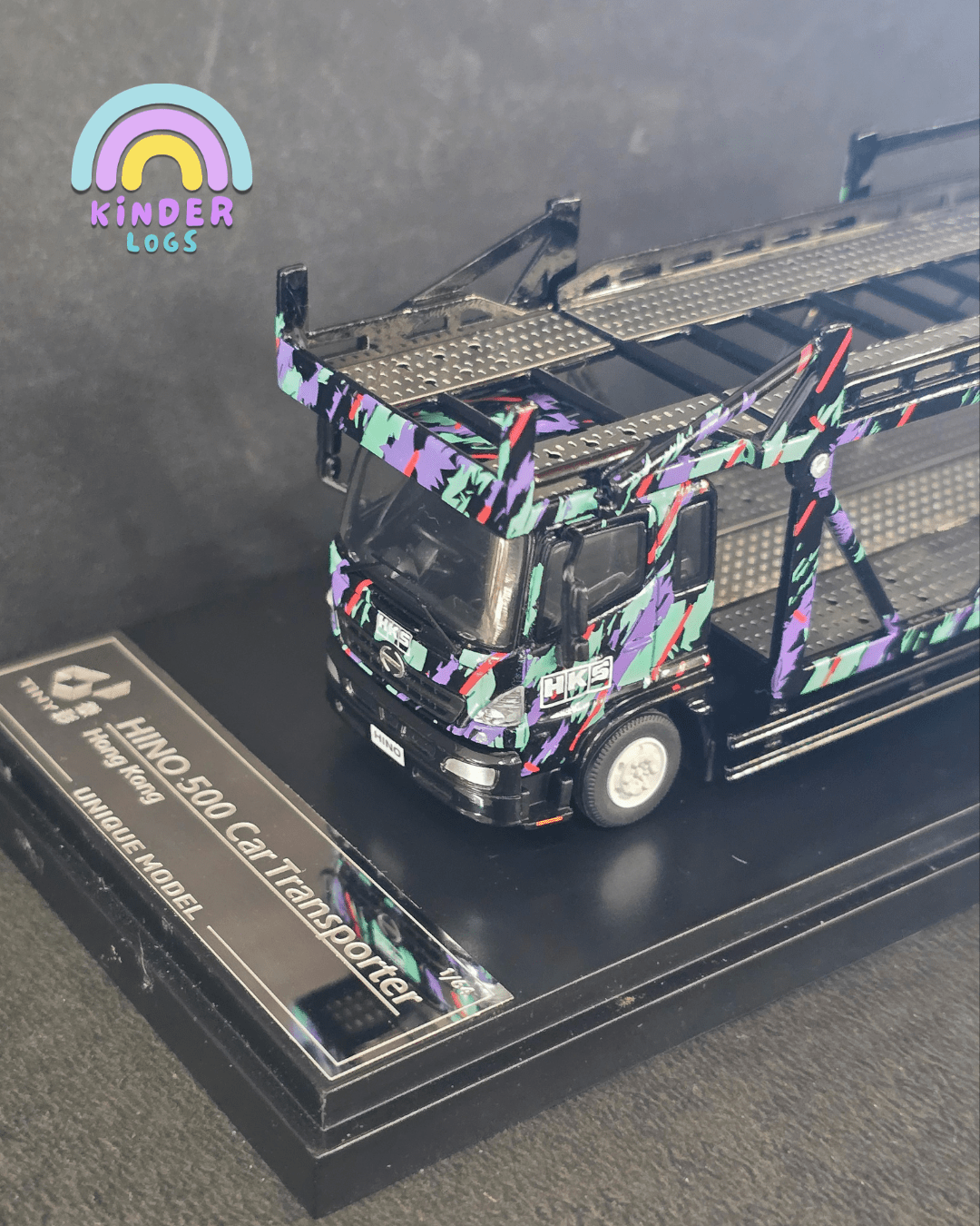 Unique Model x Tiny HKS HINO 500 Car Transporter (Pre - Owned) - Kinder Logs