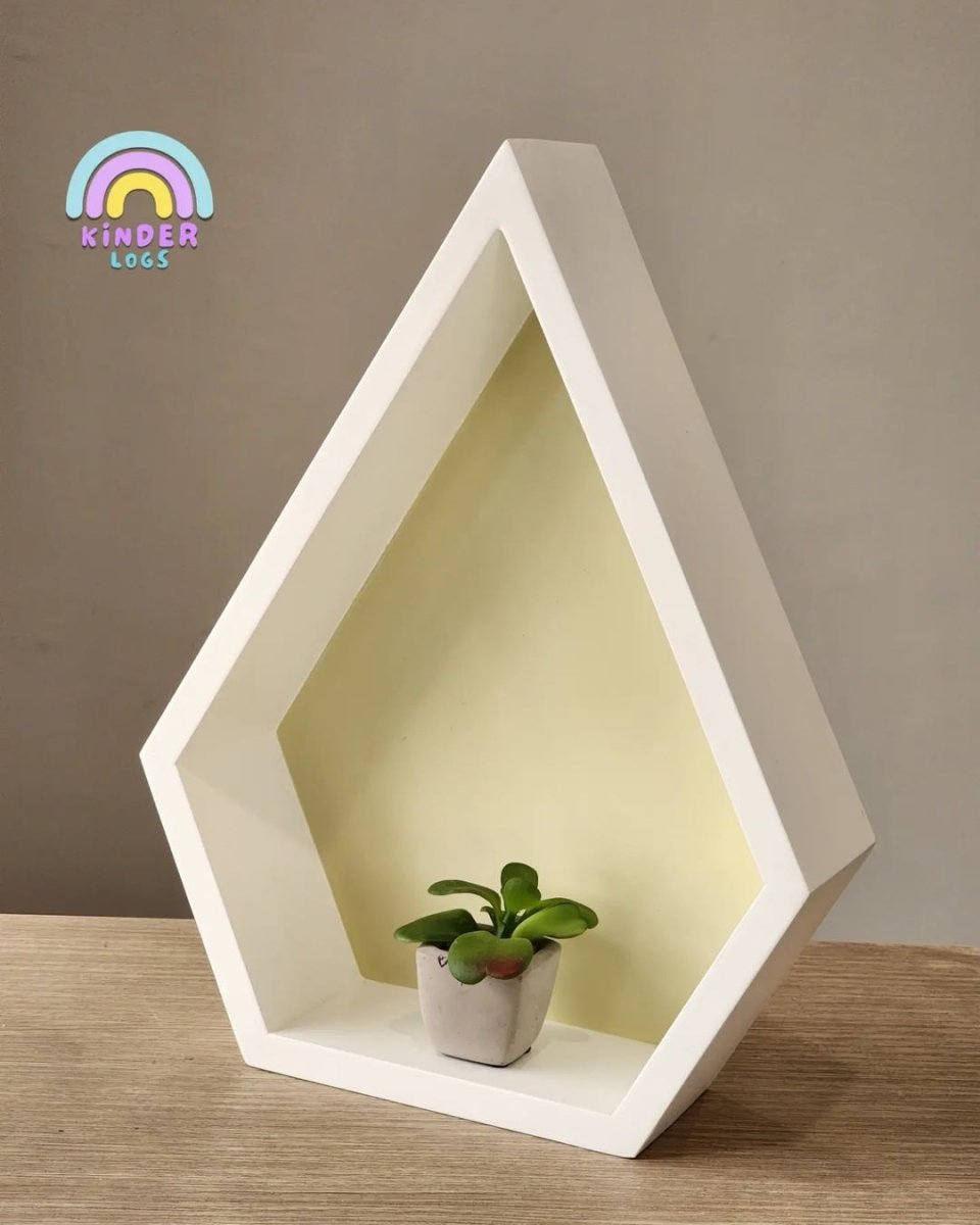 White Diamond - Shape Wall - Hanging With A Yellow Background - Kinder Logs