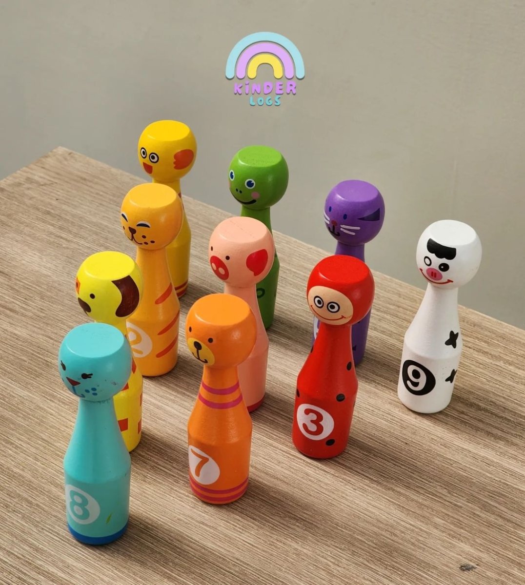 Wooden Bowling Set 🎳 - Kinder Logs