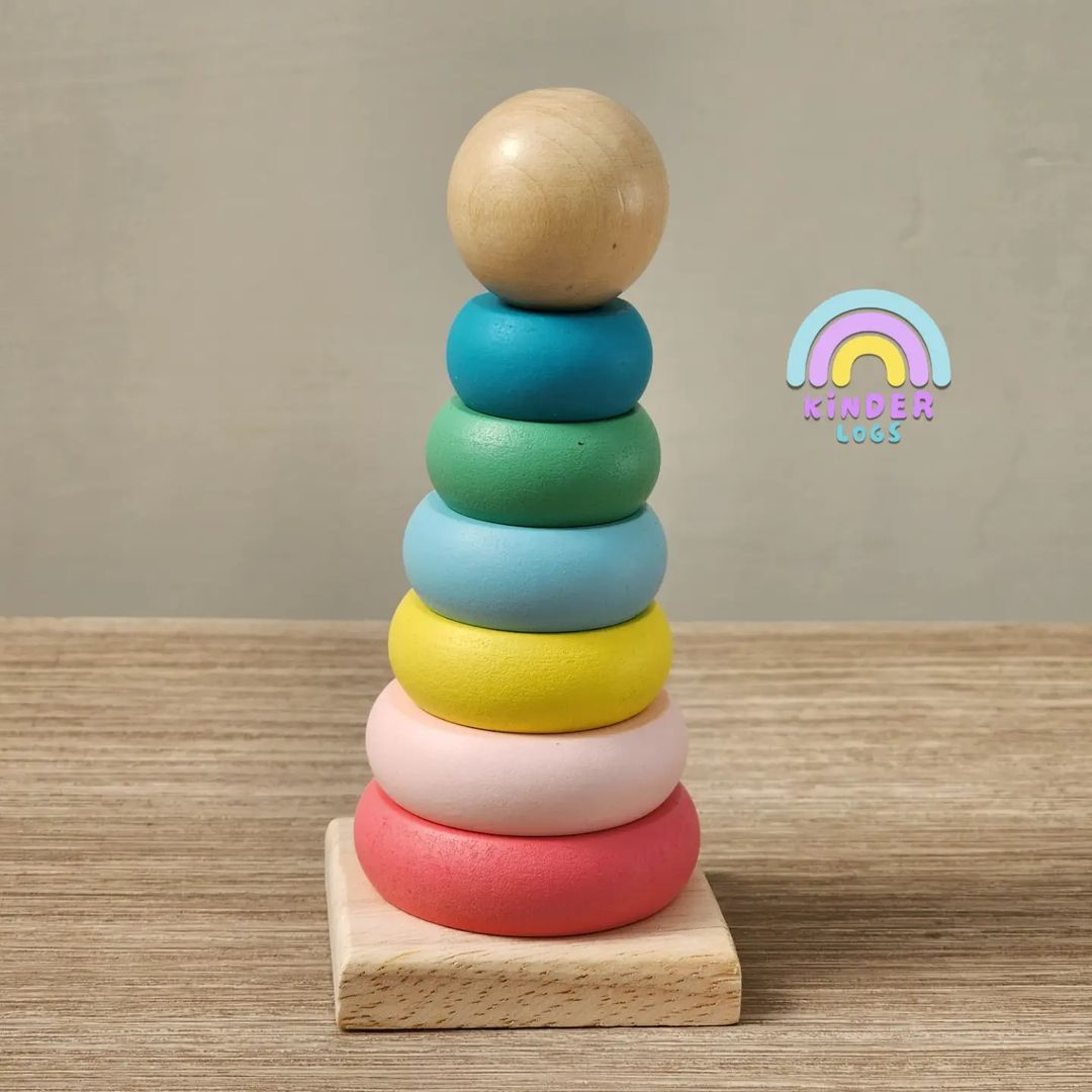 Wooden Stacker Toy By Kinder Logs - Kinder Logs