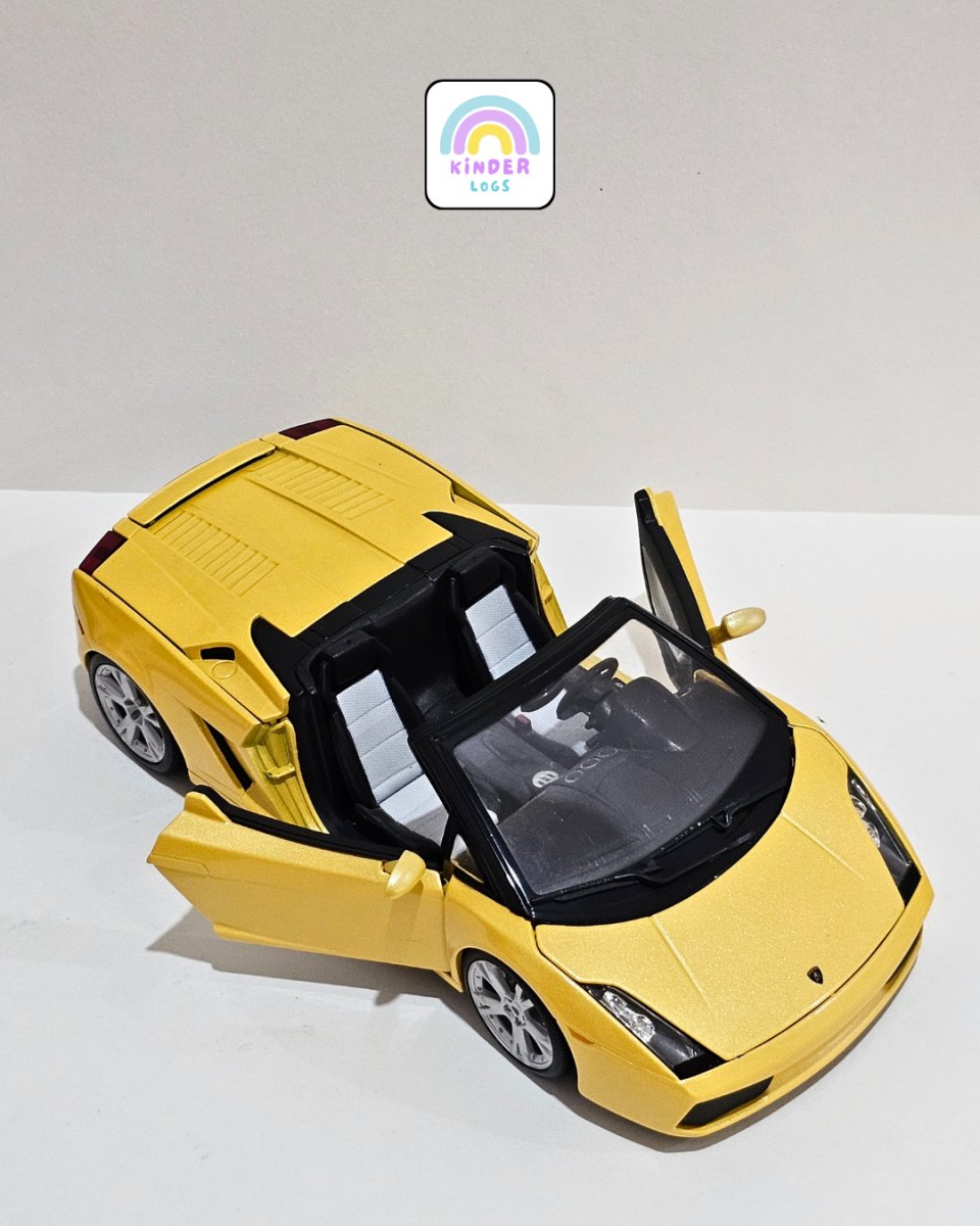 1:18 Bburago Lamborghini Gallardo Spyder - Yellow Color (Pre - Owned) - Kinder Logs