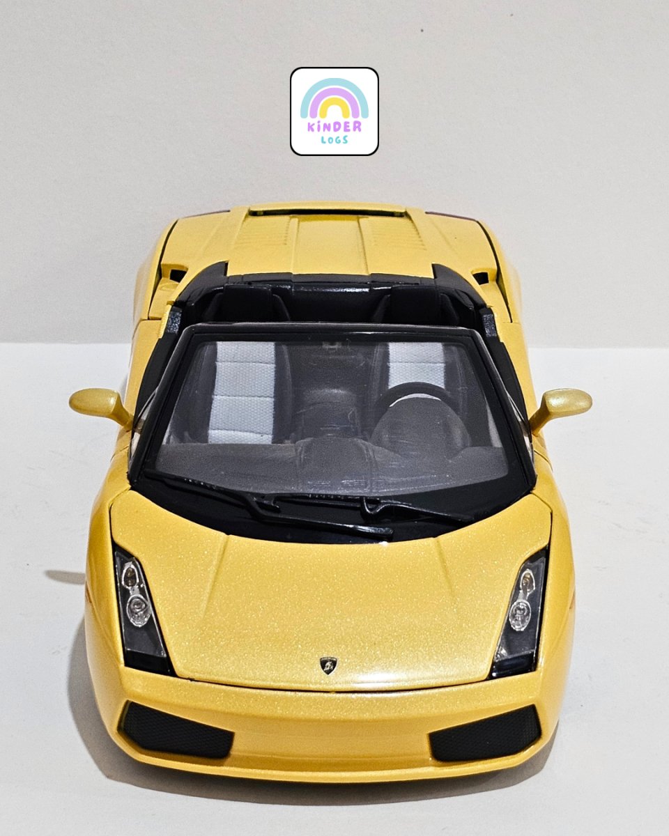 1:18 Bburago Lamborghini Gallardo Spyder - Yellow Color (Pre - Owned) - Kinder Logs