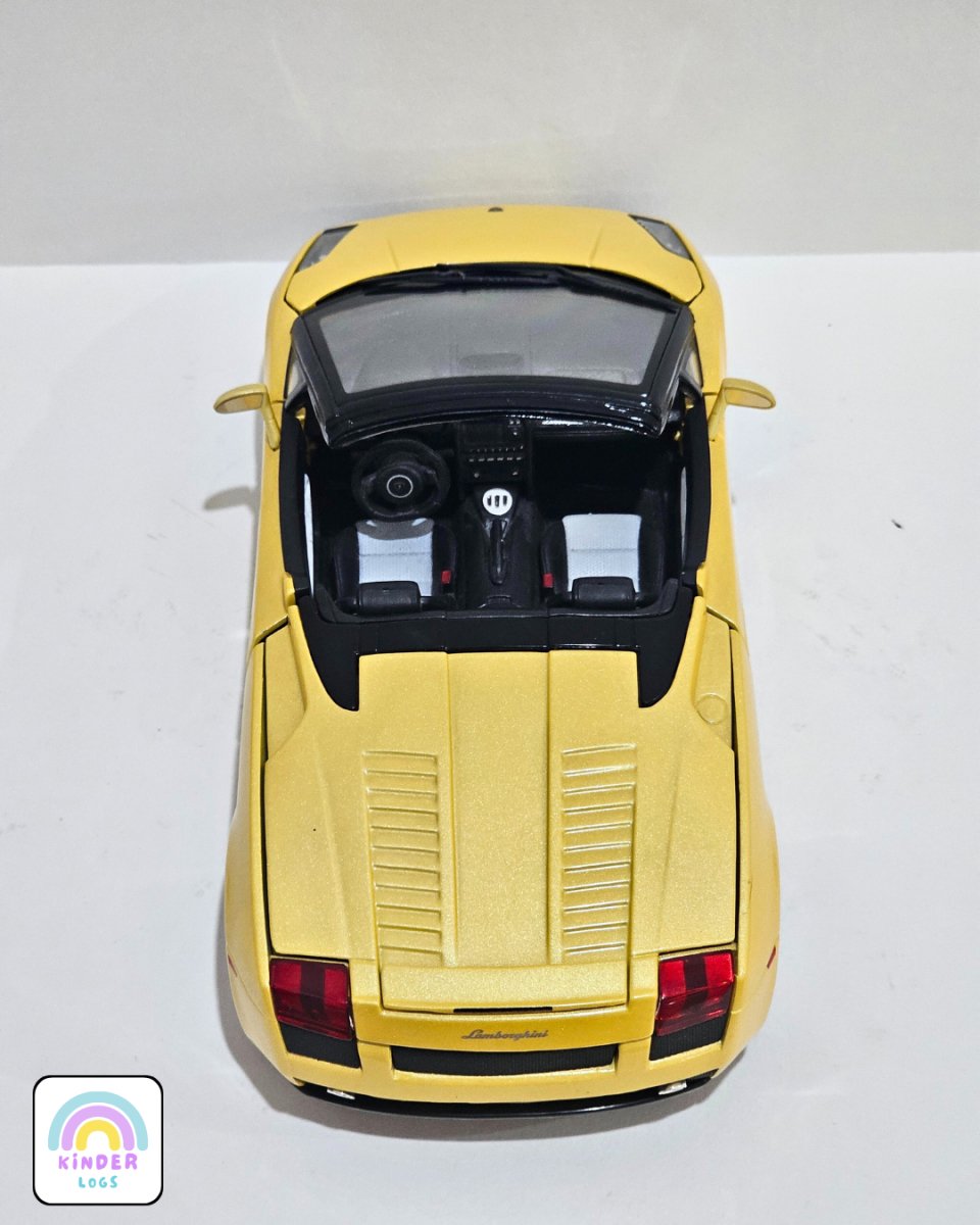 1:18 Bburago Lamborghini Gallardo Spyder - Yellow Color (Pre - Owned) - Kinder Logs