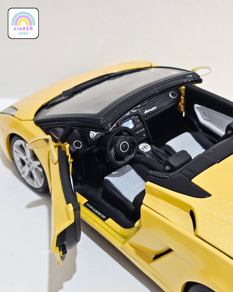 1:18 Bburago Lamborghini Gallardo Spyder - Yellow Color (Pre - Owned) - Kinder Logs