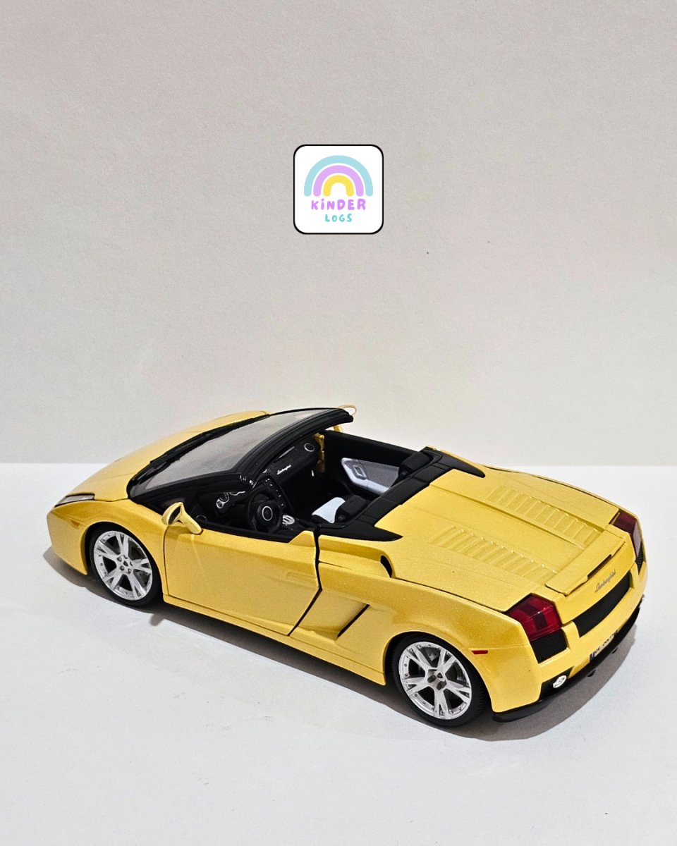 1:18 Bburago Lamborghini Gallardo Spyder - Yellow Color (Pre - Owned) - Kinder Logs