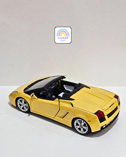 1:18 Bburago Lamborghini Gallardo Spyder - Yellow Color (Pre - Owned) - Kinder Logs