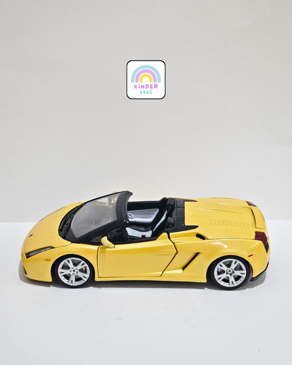 1:18 Bburago Lamborghini Gallardo Spyder - Yellow Color (Pre - Owned) - Kinder Logs