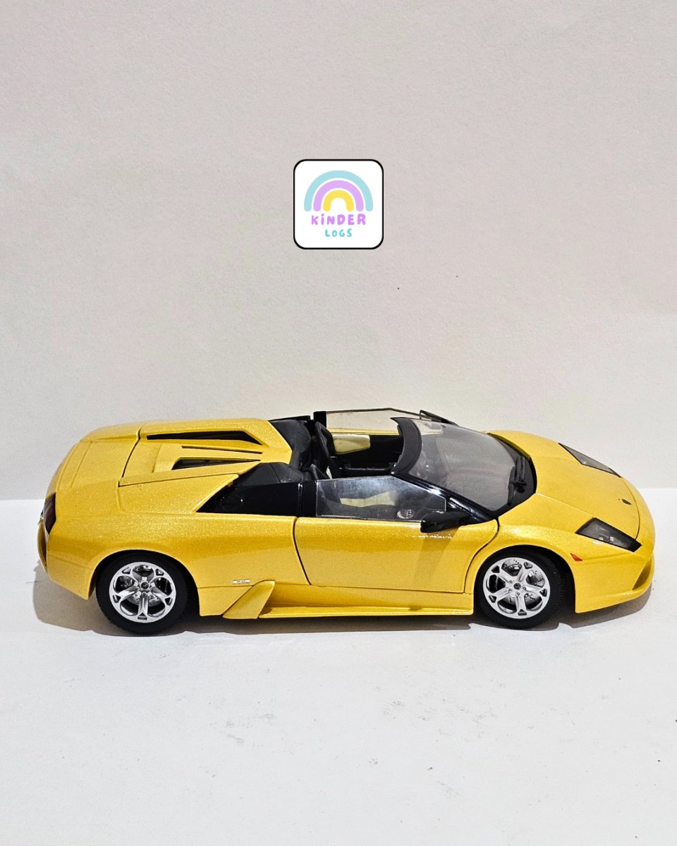 1:18 Bburago Lamborghini Murcielago Roadster - Yellow Color (Pre - Owned) - Kinder Logs