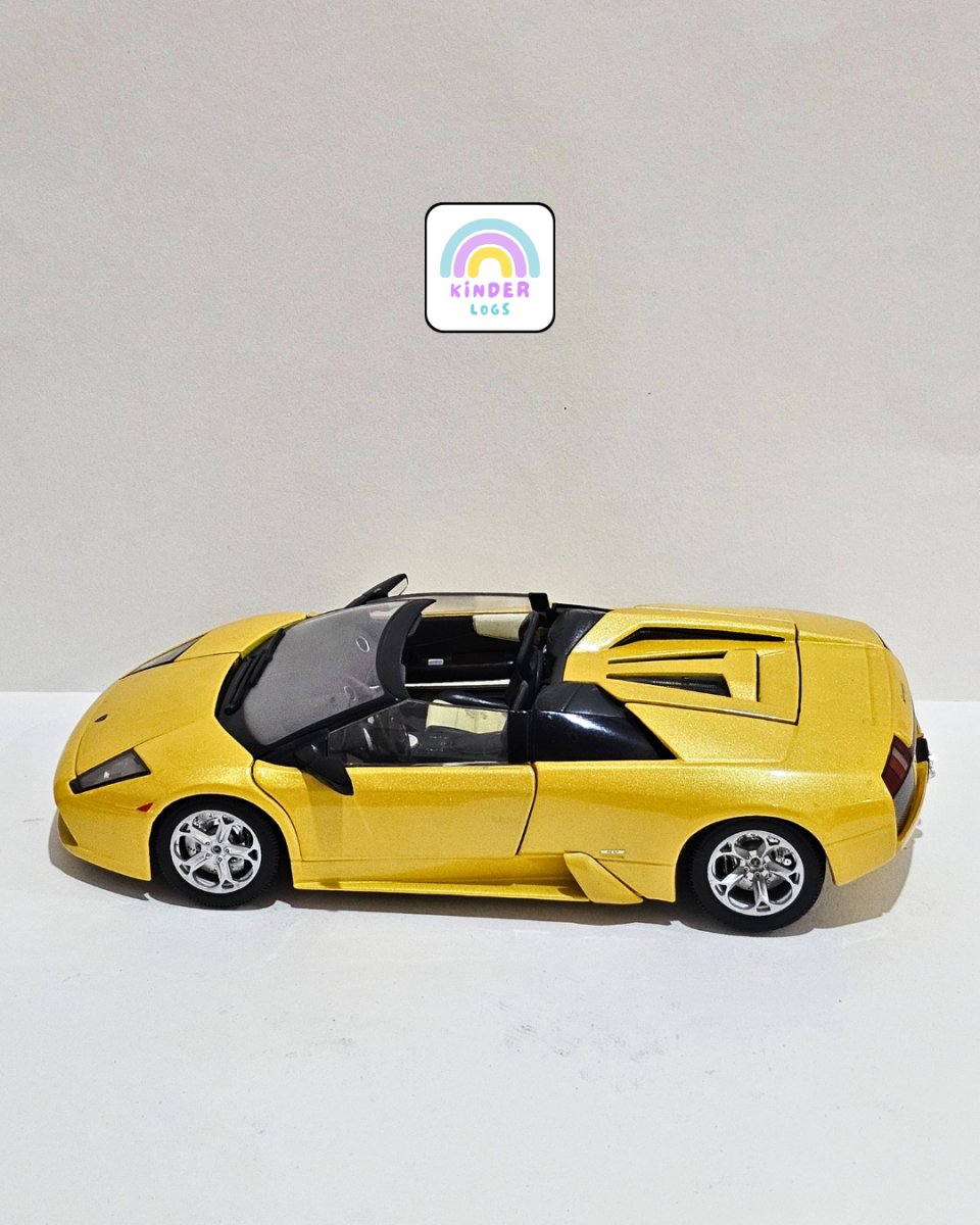 1:18 Bburago Lamborghini Murcielago Roadster - Yellow Color (Pre - Owned) - Kinder Logs