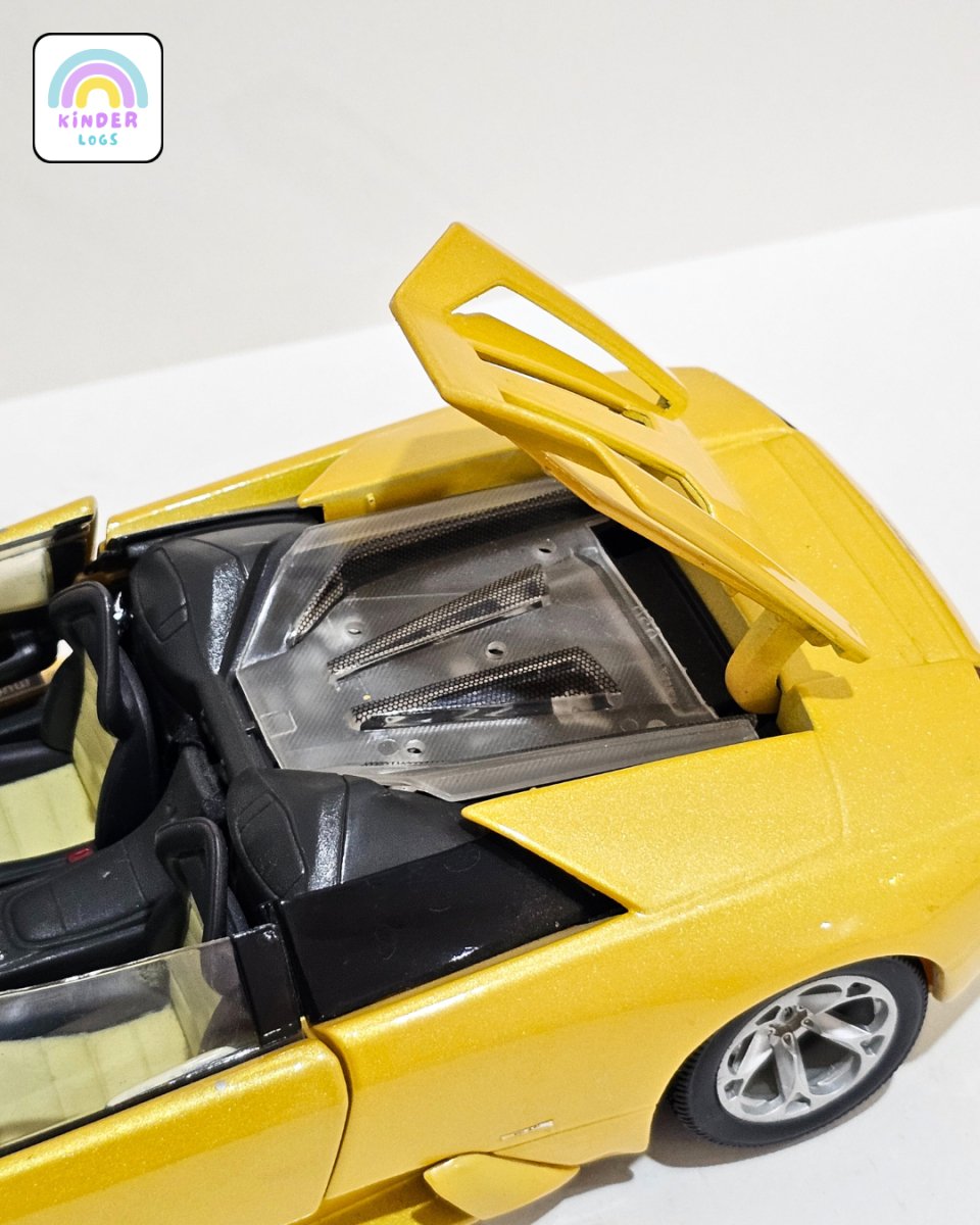 1:18 Bburago Lamborghini Murcielago Roadster - Yellow Color (Pre - Owned) - Kinder Logs