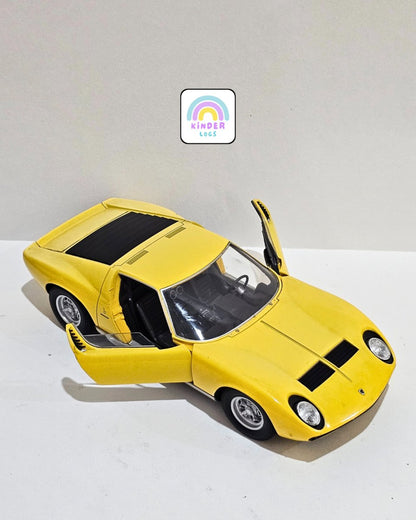 1:18 Welly Lamborghini Miura P400 SV - Yellow Color (Pre - Owned) - Kinder Logs