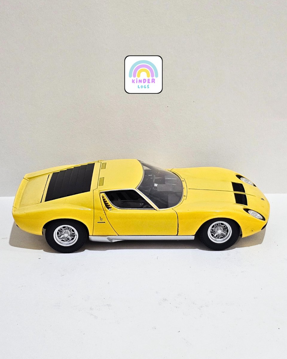 1:18 Welly Lamborghini Miura P400 SV - Yellow Color (Pre - Owned) - Kinder Logs