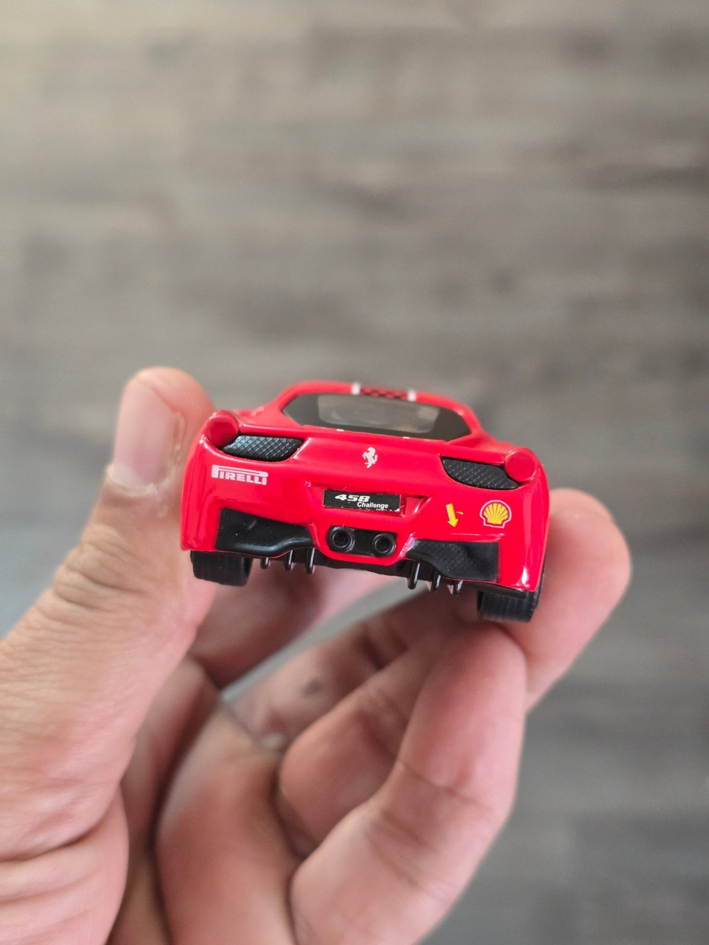 1:43 Bburago Ferrari 458 Challenge - Red (Uncarded - New) - Kinder Logs