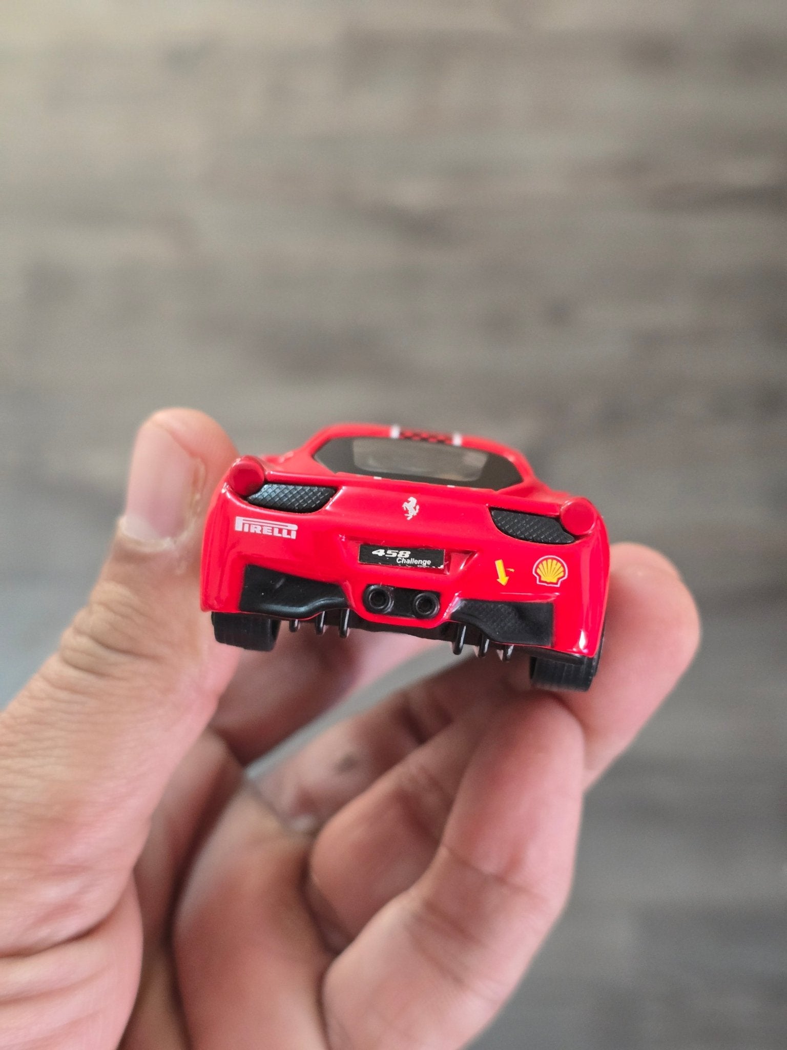 1:43 Bburago Ferrari 458 Challenge - Red (Uncarded - New) - Kinder Logs