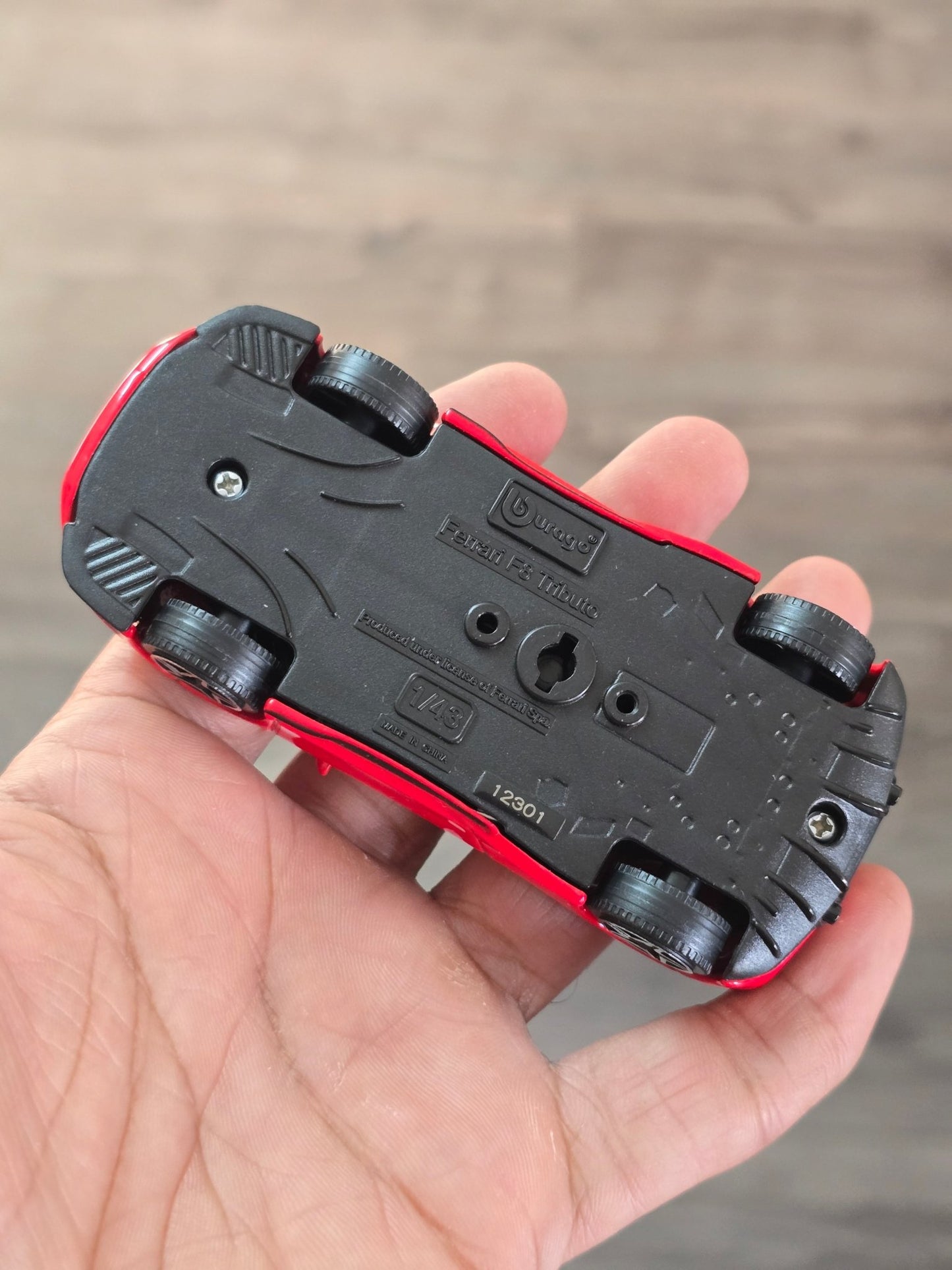 1:43 Bburago Ferrari F8 Tributo - Red (Uncarded - New) - Kinder Logs