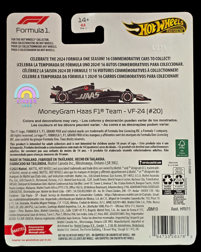 Premium Hot Wheels MoneyGram Haas F1 Team - VF-24 (#20) - Imported