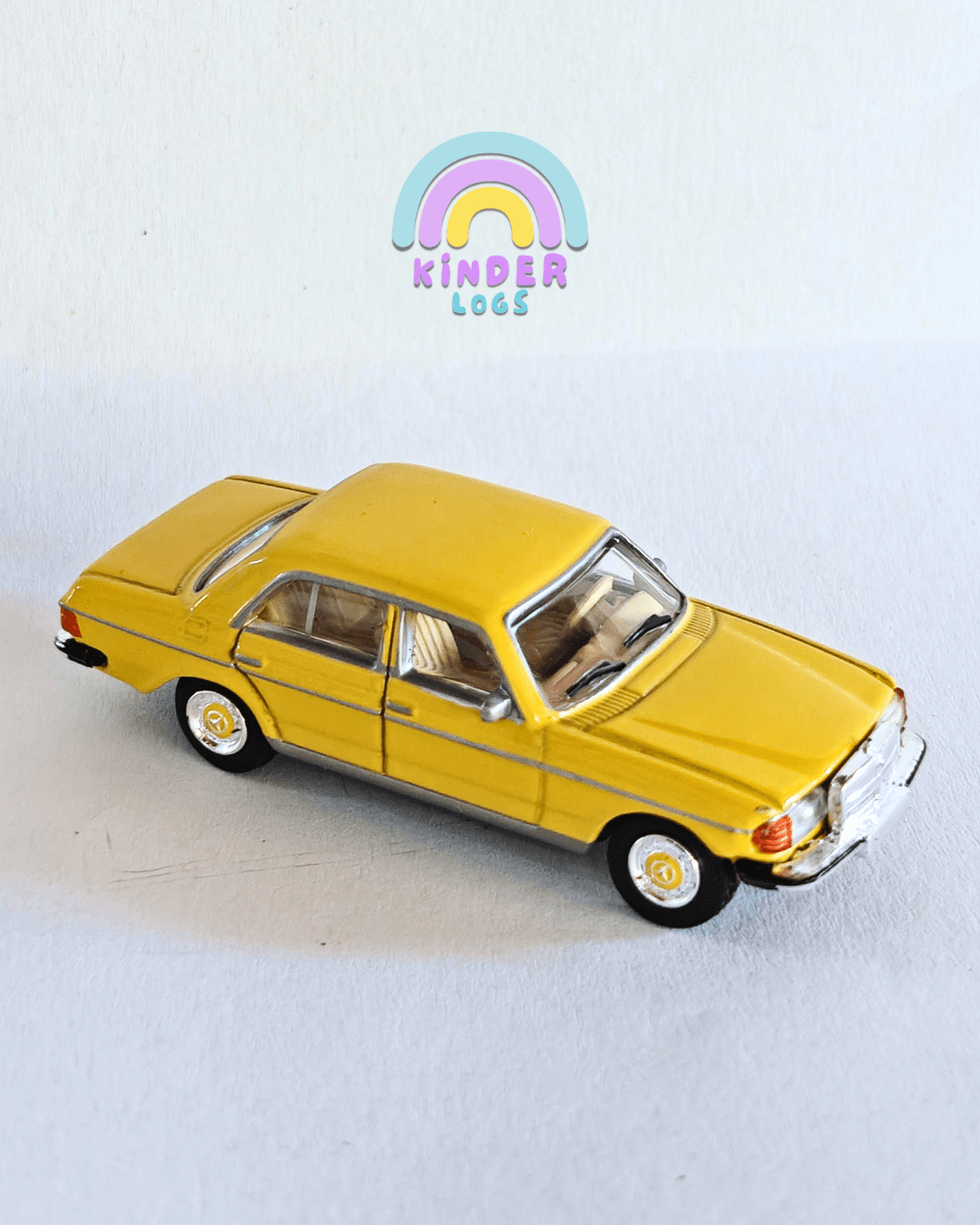 1:87 Schuco Mercedes - Benz W123 Sedan - Yellow (Uncarded) - Kinder Logs