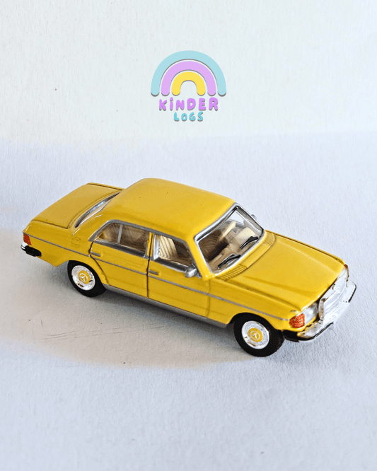 1:87 Schuco Mercedes - Benz W123 Sedan - Yellow (Uncarded) - Kinder Logs