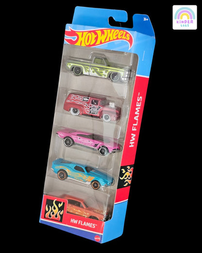 2024 Hot Wheels Flames 5 Cars Pack - Kinder Logs