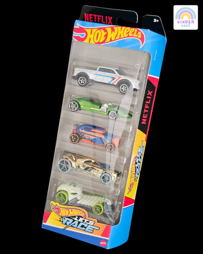 2024 Hot Wheels Let's Race Netflix 5 Cars Pack - Kinder Logs