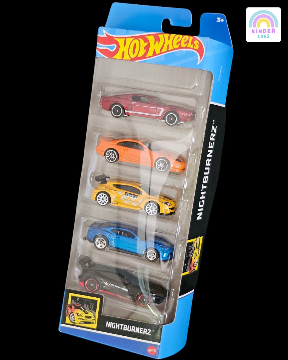 2024 Hot Wheels Nightburnerz 5 Cars Pack - Kinder Logs