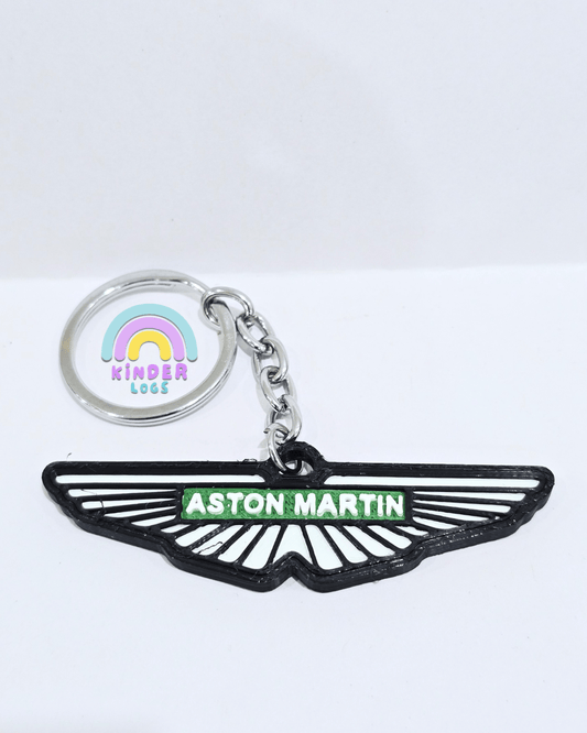 3D - Printed Aston Martin Logo Key Chain - Kinder Logs