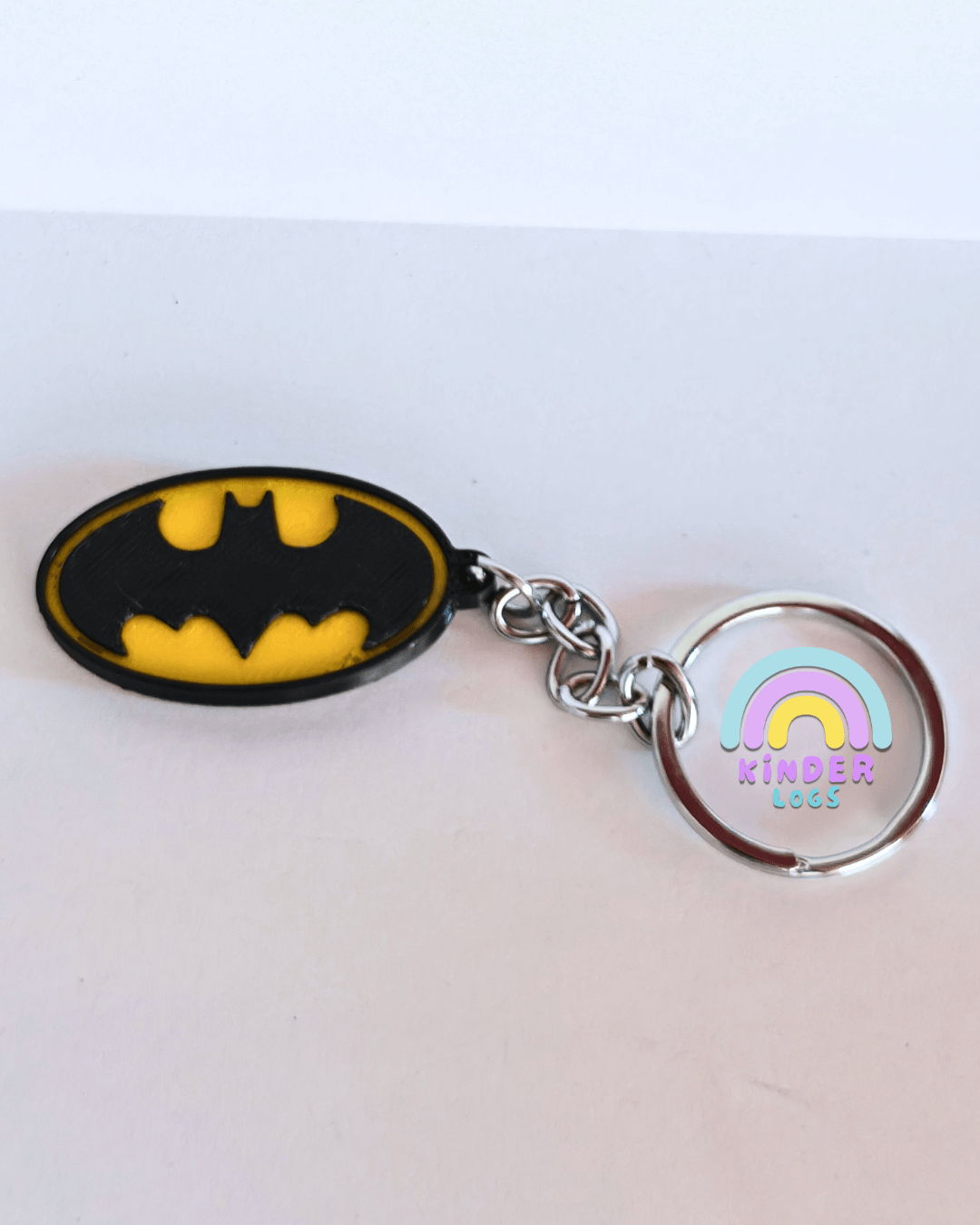 3D-Printed Batman Logo Key Chain - Kinder Logs