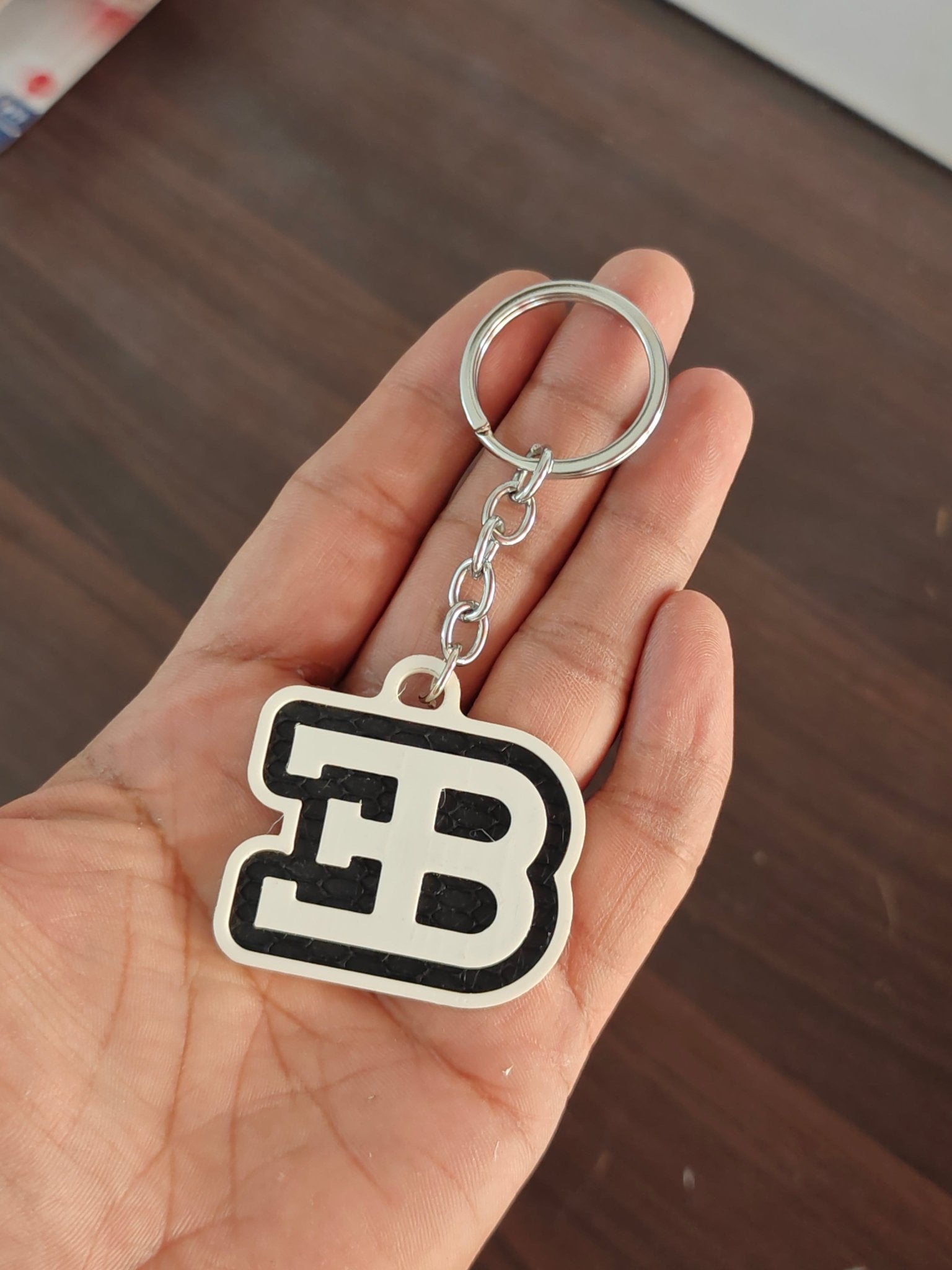 3D - Printed Bugatti Logo Key Chain - Kinder Logs