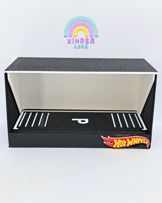 3D - Printed Car Garage For 1:64 Diecast Car (Black) - Kinder Logs