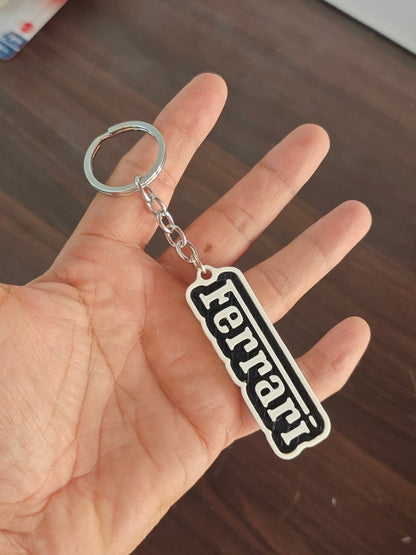 3D - Printed Ferrari Logo Key Chain - Kinder Logs