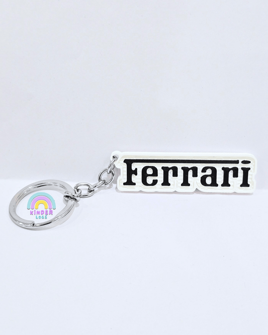 3D - Printed Ferrari Logo Key Chain - Kinder Logs