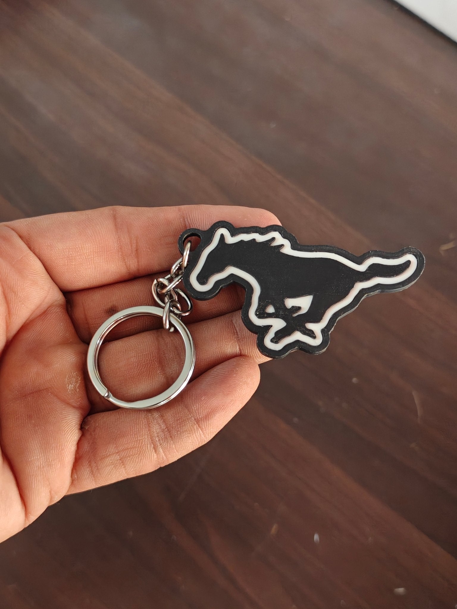 3D - Printed Ford Mustang Horse Logo Key Chain - Kinder Logs