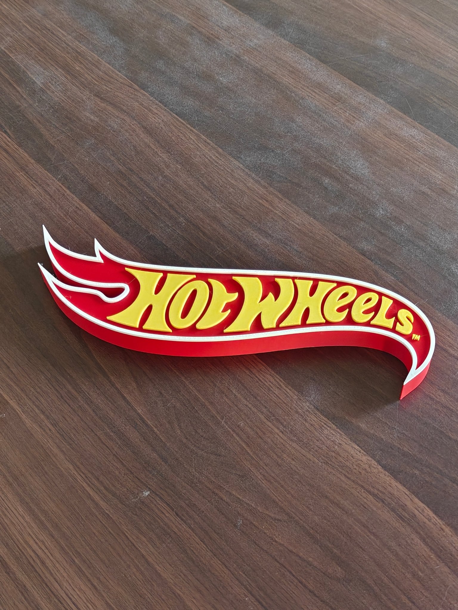 3D - Printed Hot Wheels Logo (11 - Inch in Size) - Kinder Logs