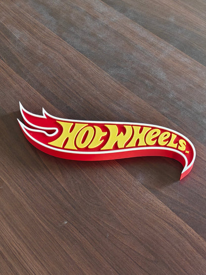 3D - Printed Hot Wheels Logo (11 - Inch in Size) - Kinder Logs