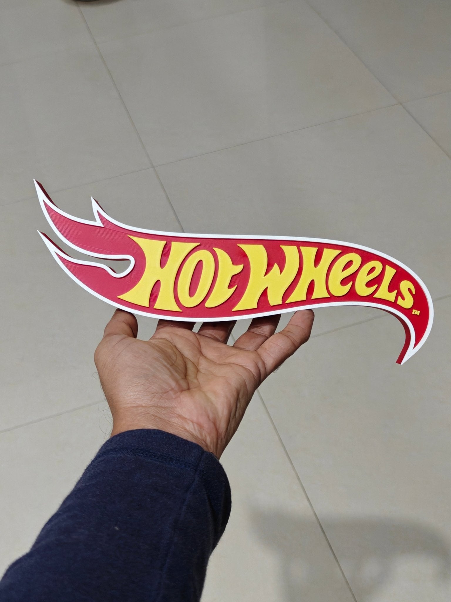 3D - Printed Hot Wheels Logo (11 - Inch in Size) - Kinder Logs