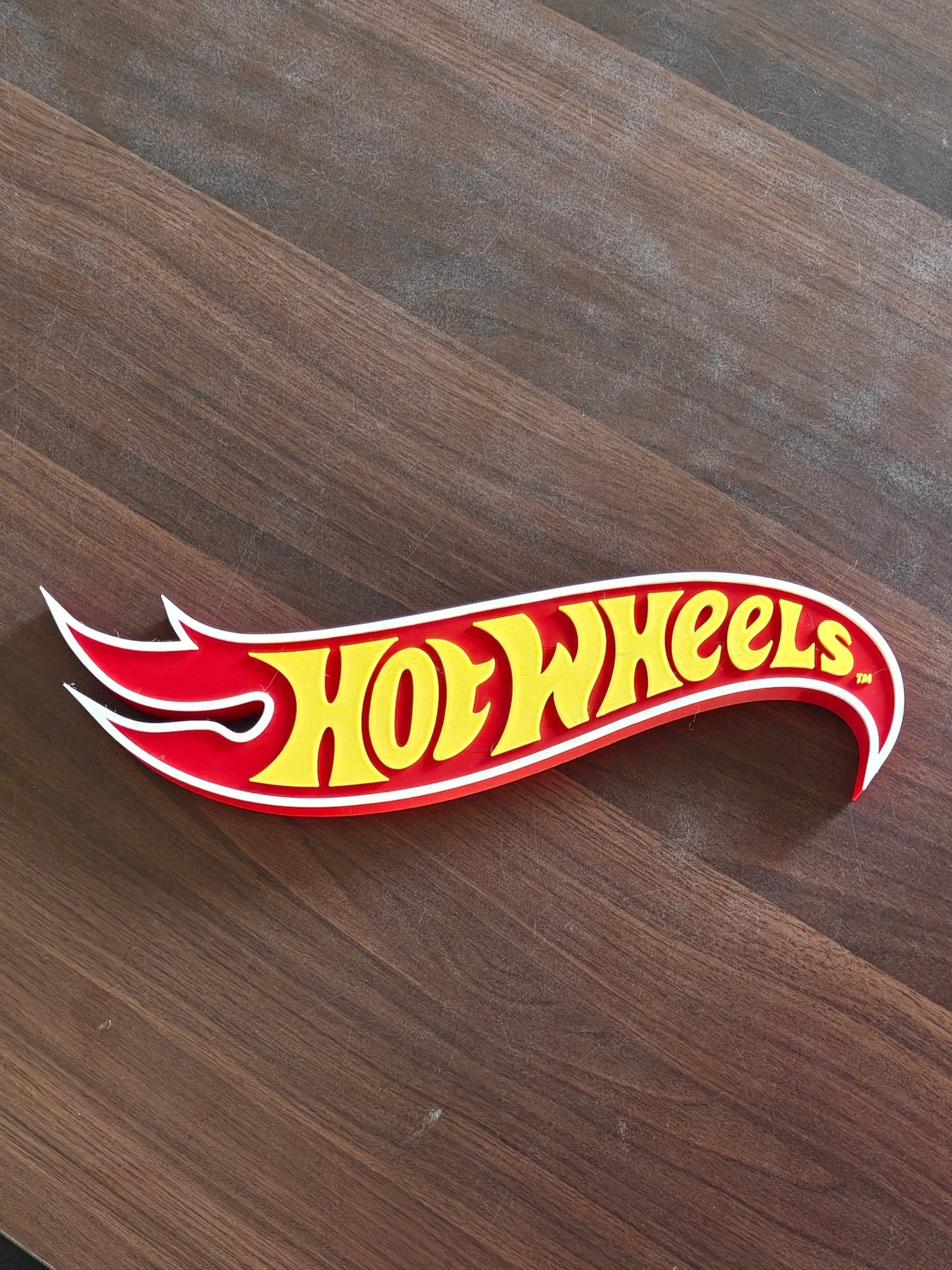 3D - Printed Hot Wheels Logo (11 - Inch in Size) - Kinder Logs