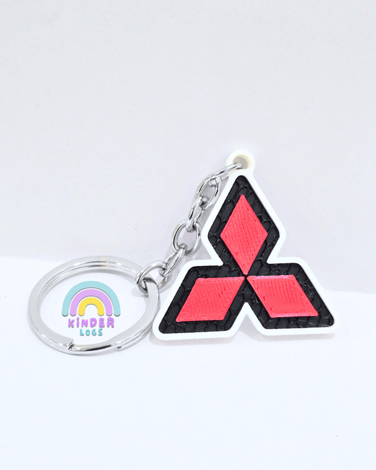 3D - Printed Mitsubishi Logo Key Chain - Kinder Logs