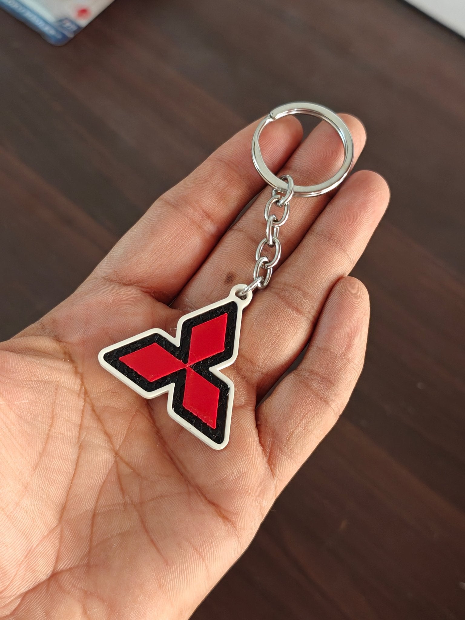 3D - Printed Mitsubishi Logo Key Chain - Kinder Logs
