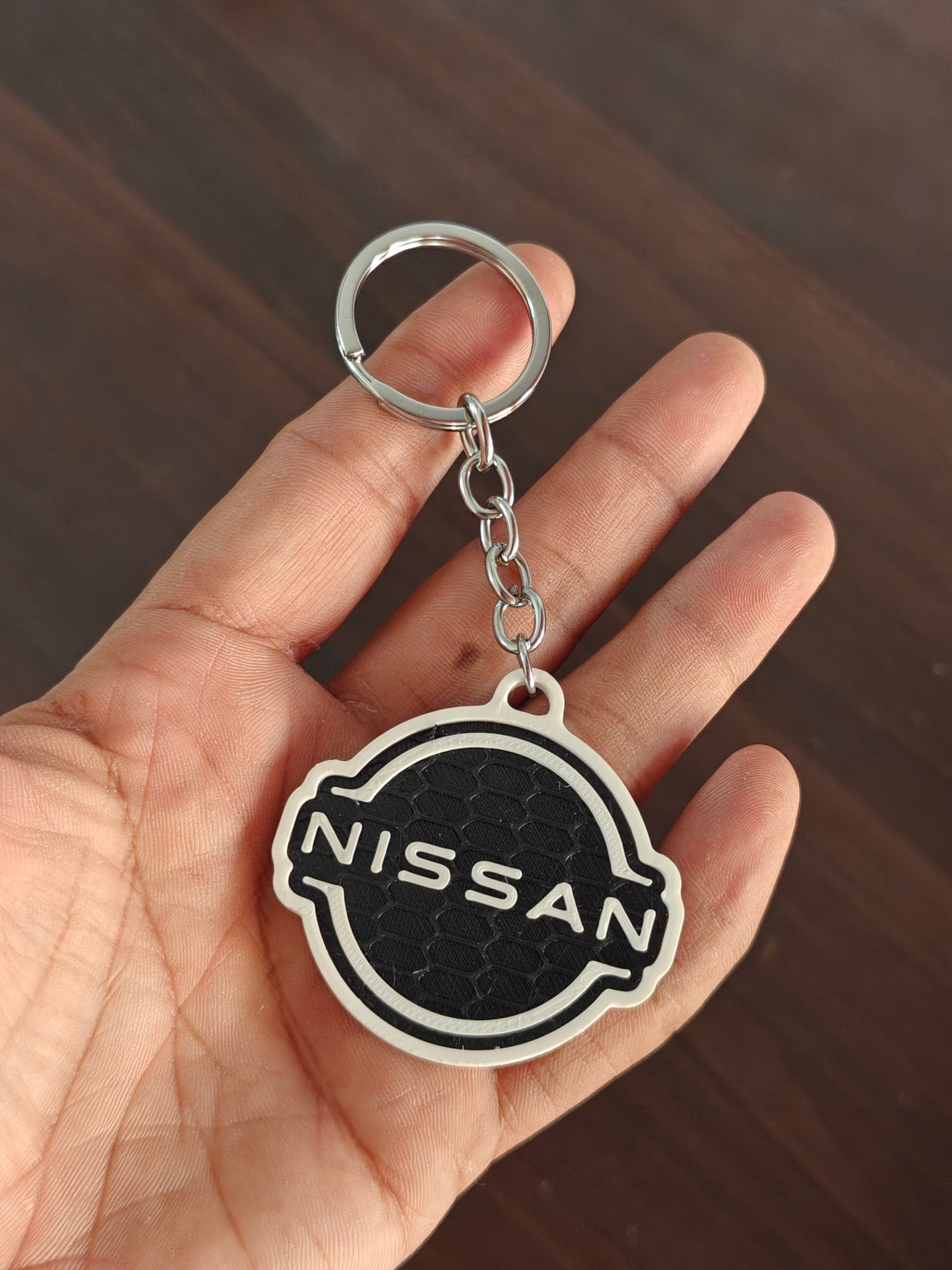 3D - Printed Nissan Logo Key Chain - Kinder Logs