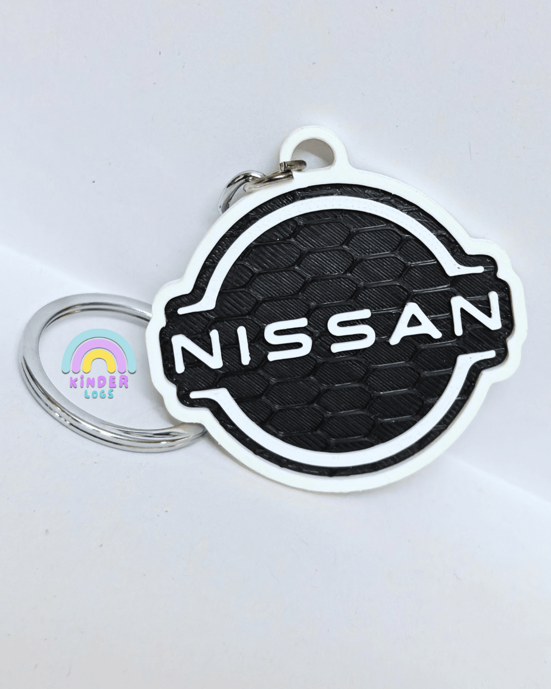 3D - Printed Nissan Logo Key Chain - Kinder Logs