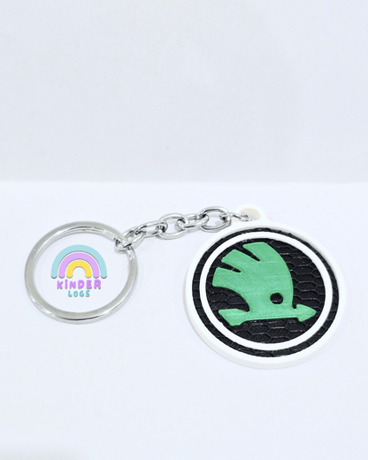 3D - Printed Skoda Logo Key Chain - Kinder Logs