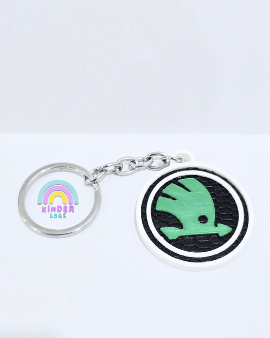 3D - Printed Skoda Logo Key Chain - Kinder Logs
