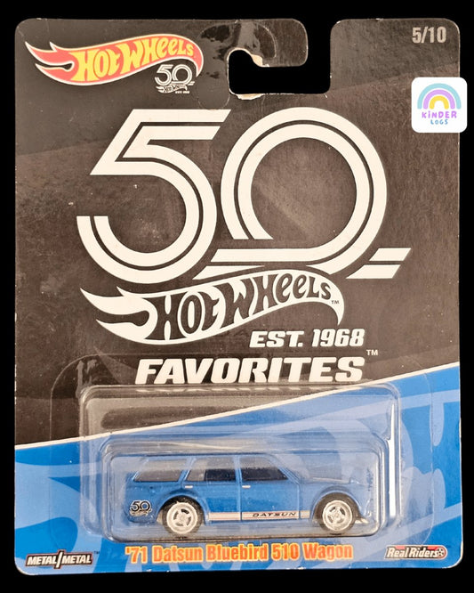 50th Anniversary Hot Wheels 1971 Datsun Bluebird 510 Wagon - Kinder Logs