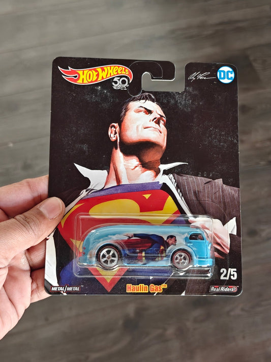 50th Anniversary Premium Hot Wheels Haulin' Gas - DC Superman (Imported) - Kinder Logs